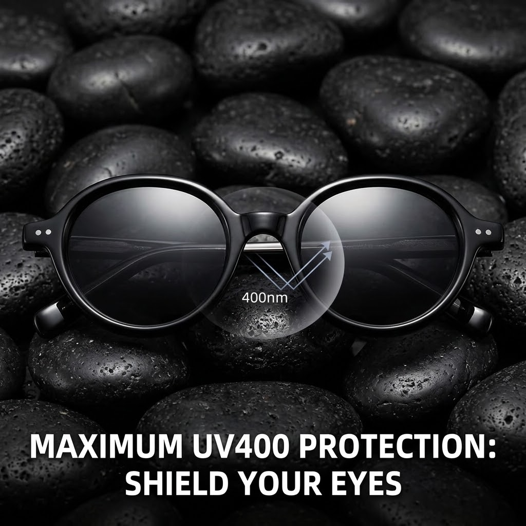 Polarized Round Sunglasses – UV400 Unisex Large Frame Glasses for Driving & Outdoor Style