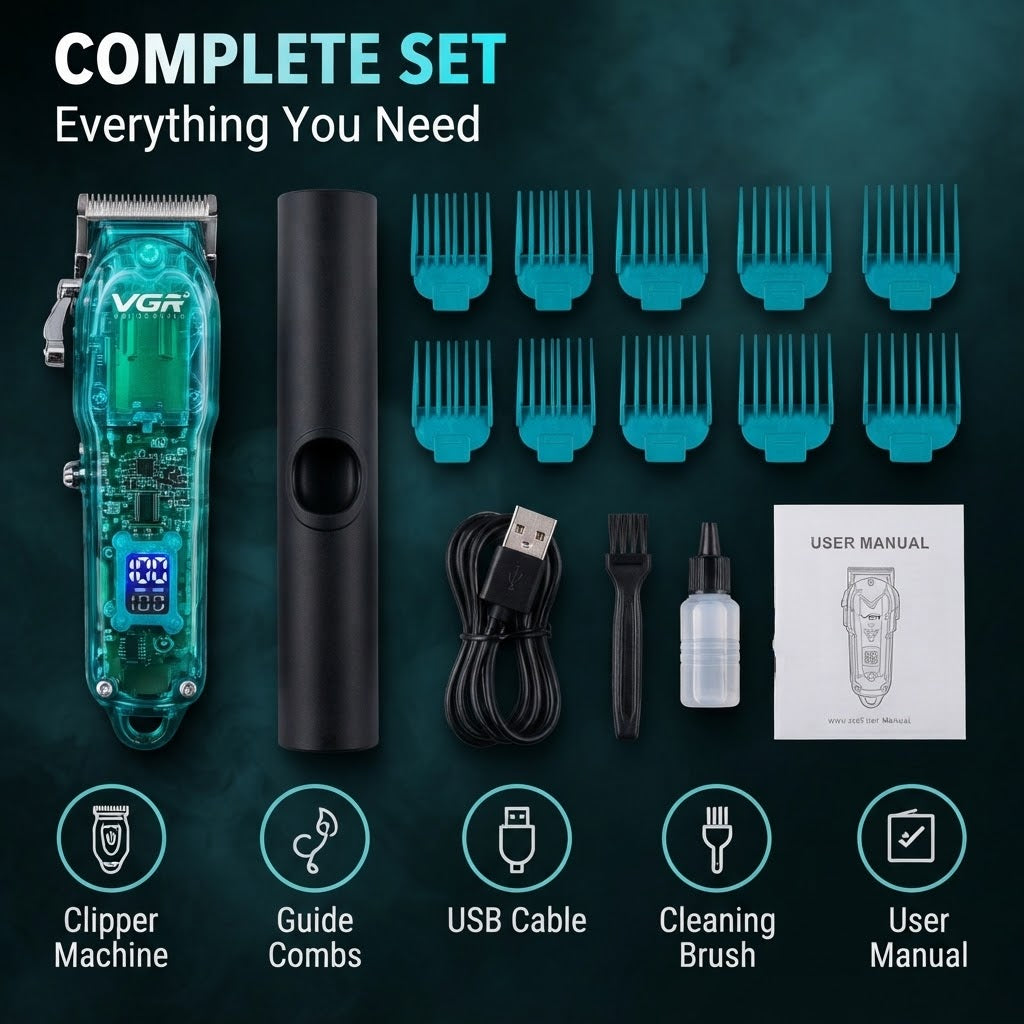 VGR V-660 Professional Hair Clipper Rechargeable Trimmer for Men