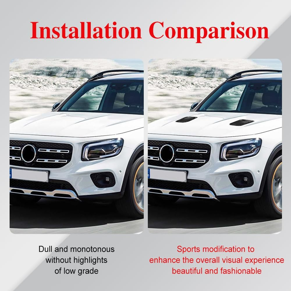 Universal Car Hood Vent Covers – Steel Bonnet Side Air Intake Scoops for Exterior Styling