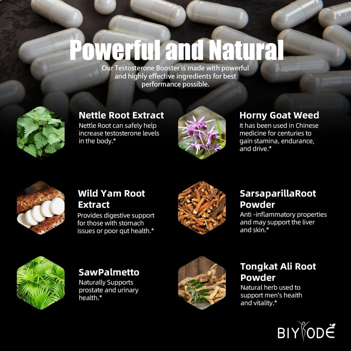 Herbal Testosterone Booster Capsules - Male Performance Support