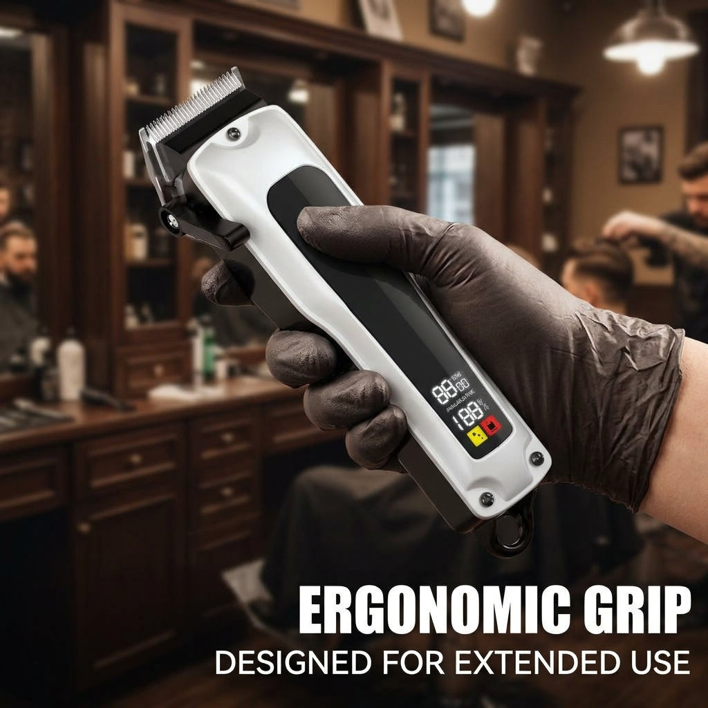 Professional 10000 RPM Cordless Hair Clipper – USB Rechargeable Digital Barber Trimmer