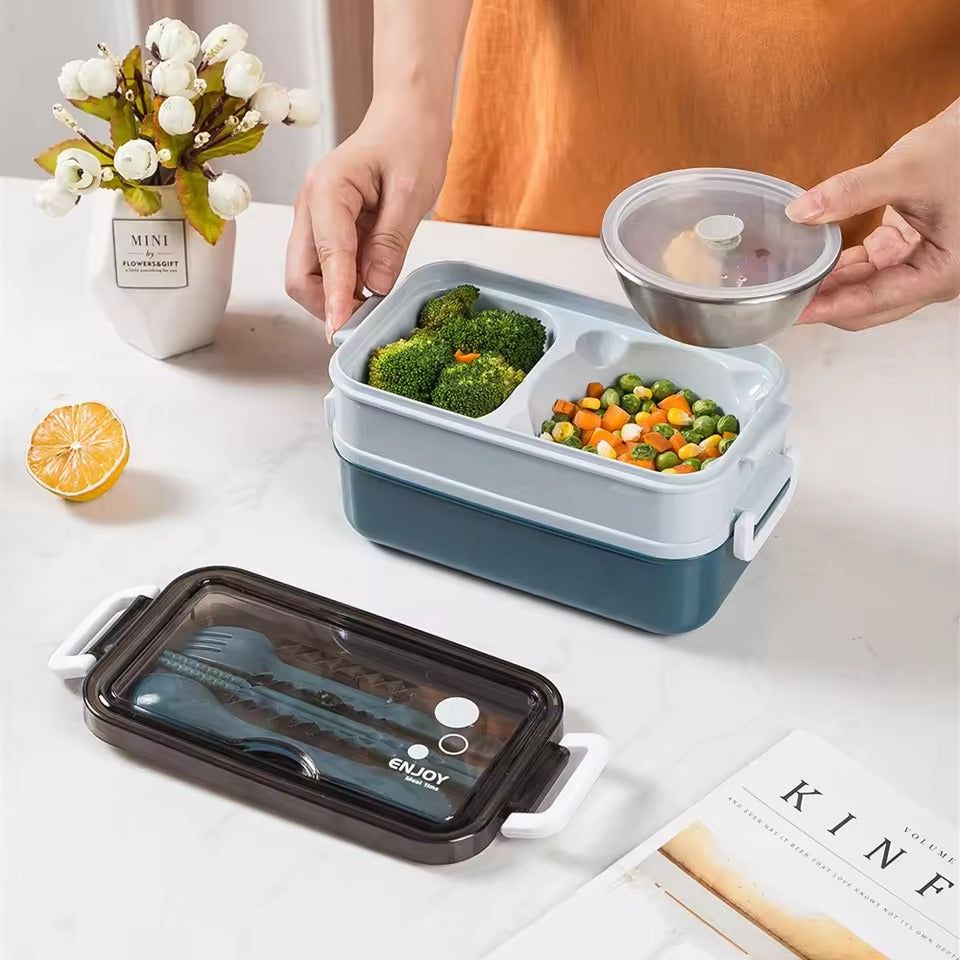 3-Layer Bento Lunch Box – Microwave Heating