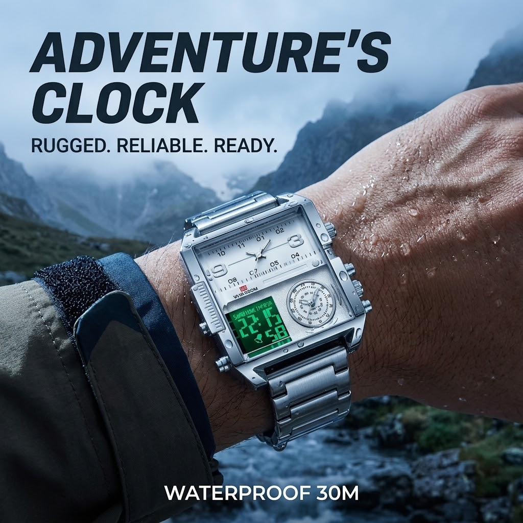 Men’s Sport Digital Watch – 30M Water-Resistant Multifunction watch with Alarm & Stopwatch