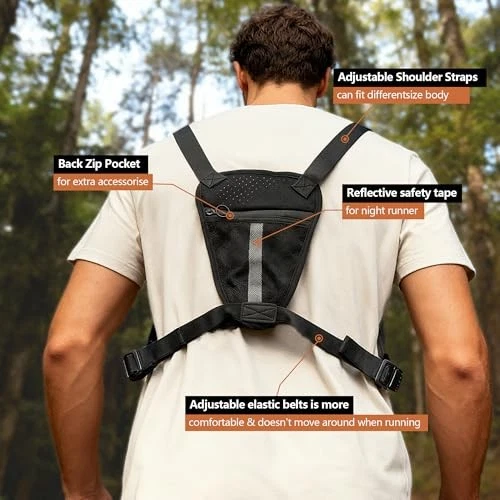 Tactical Reflective Running Vest Pack – Lightweight Multifunctional Sports Chest Rig Bag