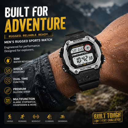 Men's Rugged Sports Watch – Premium Silicone Strap Wristwatch