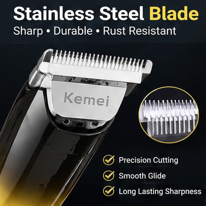 Men’s 5W Hair Trimmer – Stainless Steel Blade Gradient Clipper