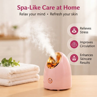 Nano Ionic Facial Steamer – Warm Mist Pore-Care Face Steamer