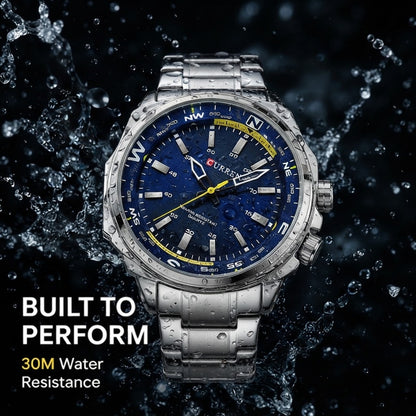 Luxury Men's Quartz Watch Stainless Steel Strap Fashion Wristwatch