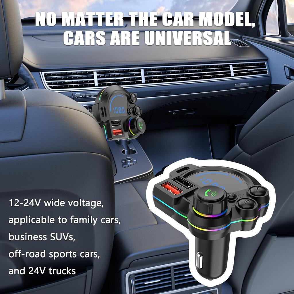 Universal Dual Port Car FM Bluetooth Transmitter – Wireless Music, Hands-Free Calling &  Dual USB Charger