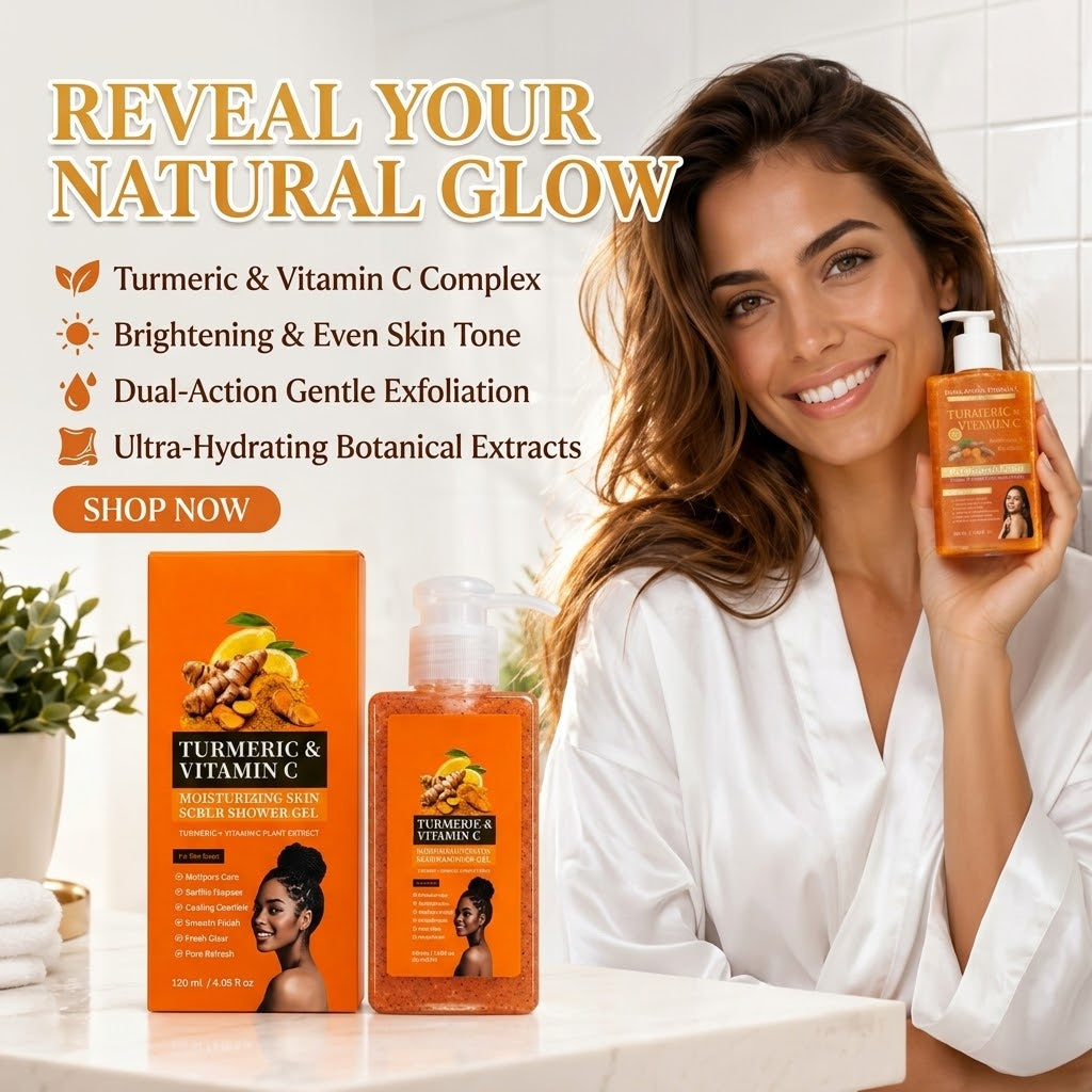 Turmeric & Vitamin C Body Wash – Hydrating Exfoliating Shower Gel