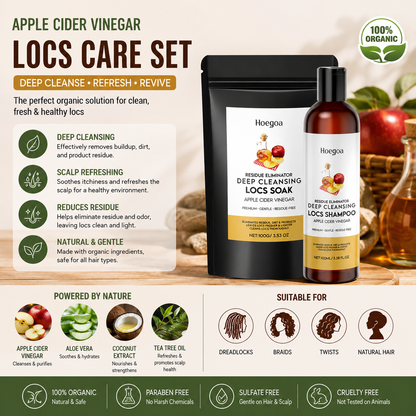 Organic Apple Cider Vinegar Hair Care Set – Dreadlock Cleaning Cream & Gentle Scalp Care for Women