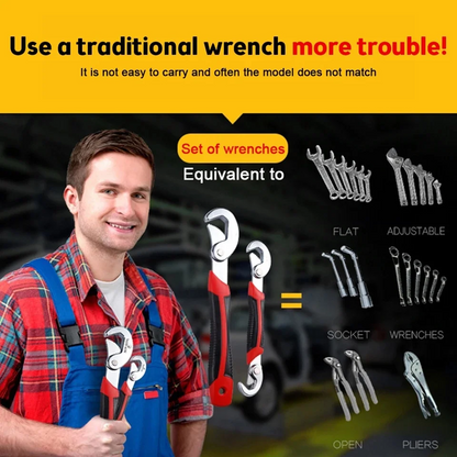 Universal Steel Adjustable Wrench – 6–32mm Double-Ended