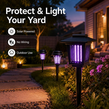 2-in-1 Solar Garden LED Lamp – Outdoor Solar Bug Zapper & Mosquito Killer
