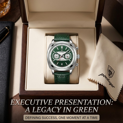 Poedagar 838 Luxury Men’s Watch – Leather Strap Chronograph Quartz Business Watch
