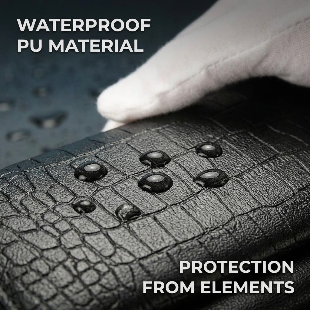 Men’s Crocodile Pattern Clutch Bag – Soft PU Leather Wallet with Multiple Card Slots