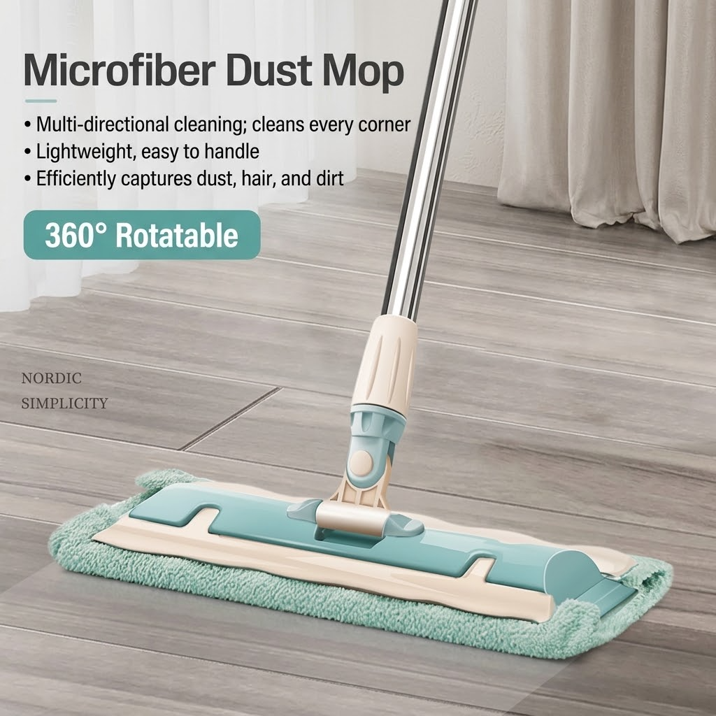 Modern Wet & Dry Microfiber Floor Mop – Home Cleaning Mop with Reusable Cleaning Cloth