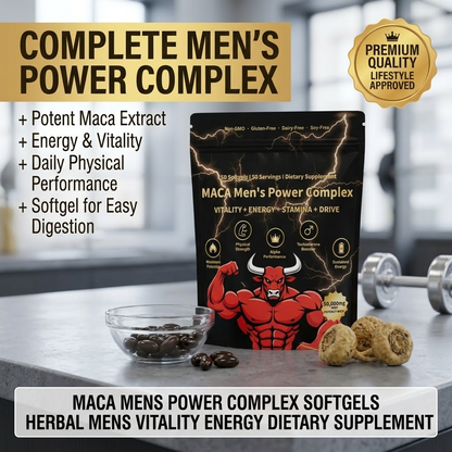Maca Men’s Power Complex Softgels – Herbal Vitality & Daily Energy Support Supplement