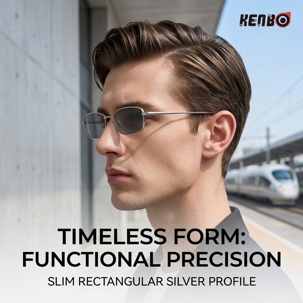 Kenbo Retro Rectangular Sunglasses – Small Metal Frame Fashion Eyewear for Men & Women