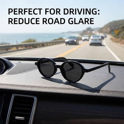 Polarized Round Sunglasses – UV400 Unisex Large Frame Glasses for Driving & Outdoor Style