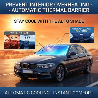 Automatic Retractable Car Windshield Sun Shade – Front Window Sun Protector Cover with Easy Pull-Down Design