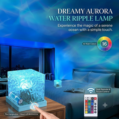 Water Ripple LED Lamp – Ambient Wave Light for Home Decor