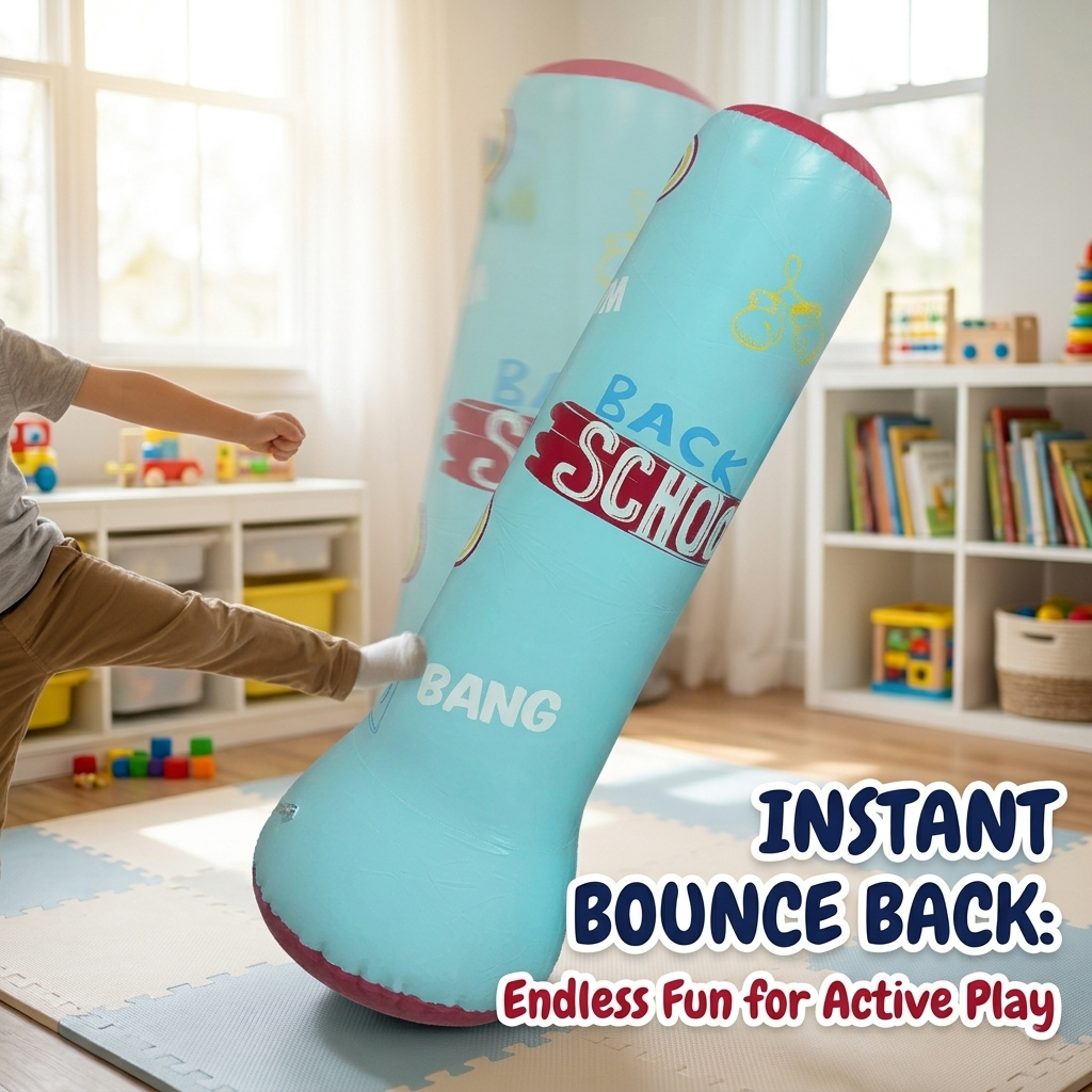 Kids Inflatable Punching Bag – Thickened PVC Standing Boxing Column for Active Play