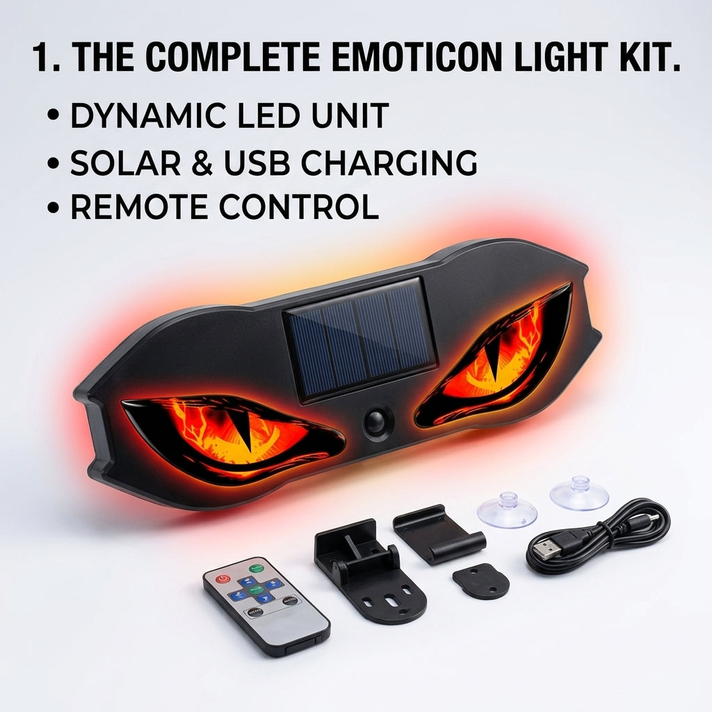 Window LED Ambient Display Light – Dynamic Emoticon Sign & Decorative Car Light Kit