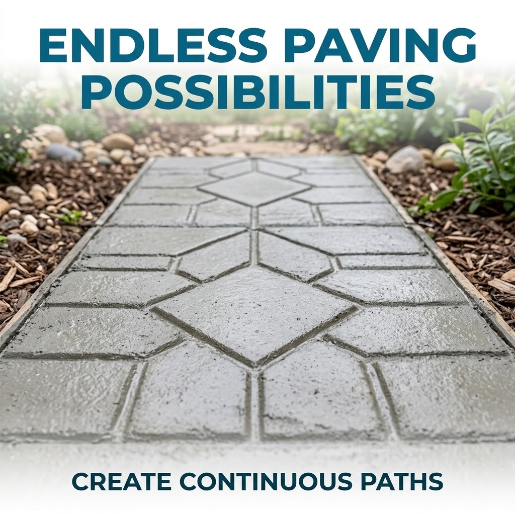 Reusable Concrete Path Maker Mold – DIY Garden Paver & Stone Walkway Mould