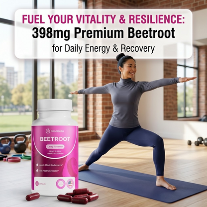 Vegan Beetroot Capsules – 398mg Natural Beetroot Supplement with Vitamin C