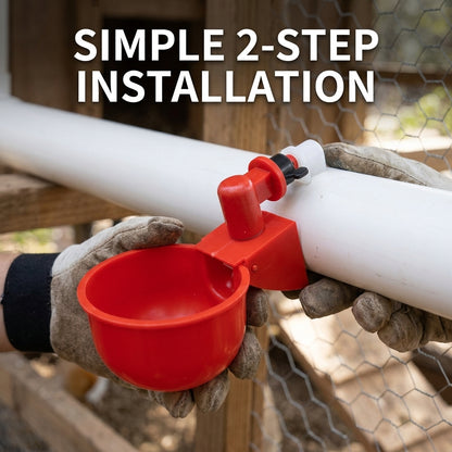 Automatic Hanging Water Cups – PP Chicken & Quail Drinker Bowls for Home & Farm Use