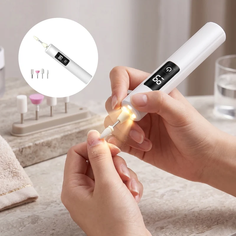 3-in-1 Electric Nail Trimmer – Nail Sharpener, Polisher & LED Lamp