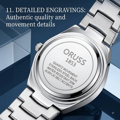 Women’s Fashion Quartz Watch – Luminous Dial with Acrylic Strap, Double Calendar & 30M Water Resistance