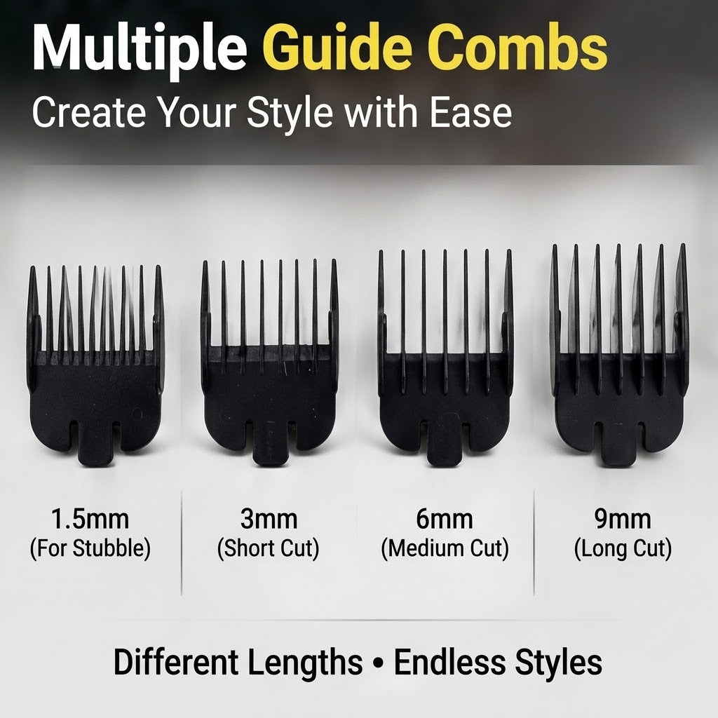 Men’s 5W Hair Trimmer – Stainless Steel Blade Gradient Clipper