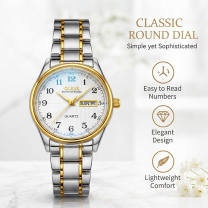 Women’s Luxury Quartz Waterproof Watch with Stainless Steel Strap