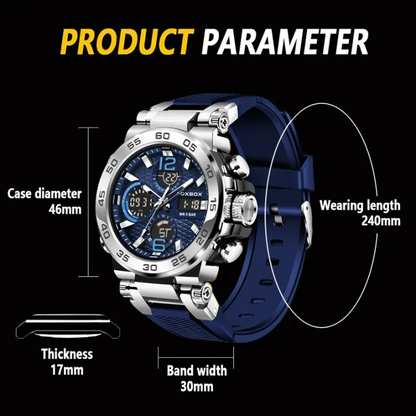 Men's Double Display Sports Luminous Digital Watch