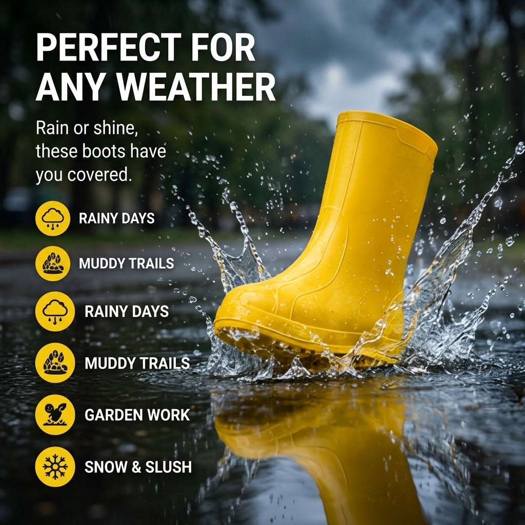 Unisex TPE Rain Boots Waterproof Non-Slip Shoes