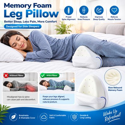 Memory Foam Leg Pillow – Slow-Rebound Knee Support for Side Sleepers