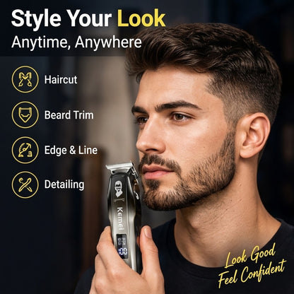Men’s 5W Hair Trimmer – Stainless Steel Blade Gradient Clipper