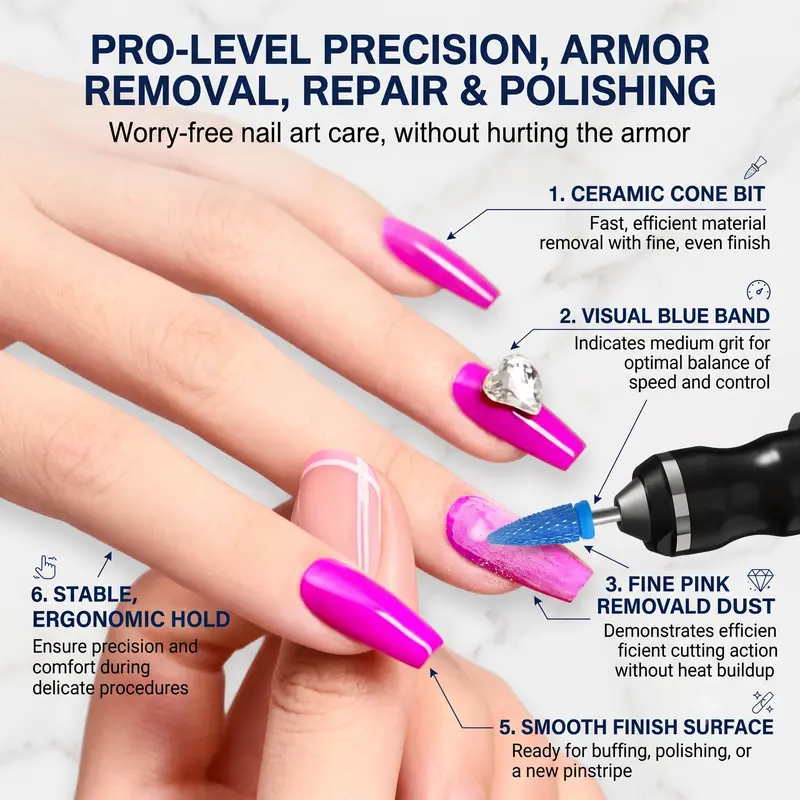 4-Speed Electric Nail File – Professional Nail Drill & Toenail Sander for Thick Nails