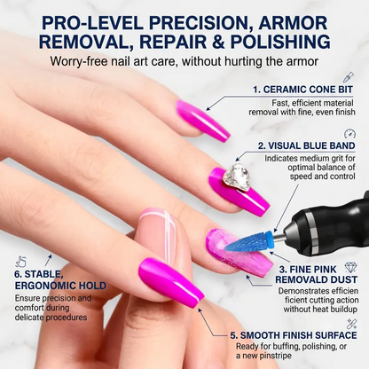 4-Speed Electric Nail File – Professional Nail Drill & Toenail Sander for Thick Nails