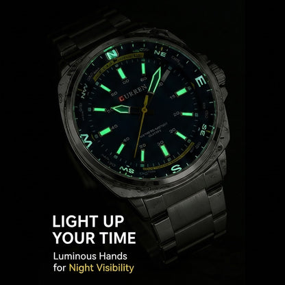 Luxury Men's Quartz Watch Stainless Steel Strap Fashion Wristwatch