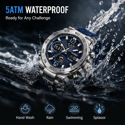 Men's Double Display Sports Luminous Digital Watch