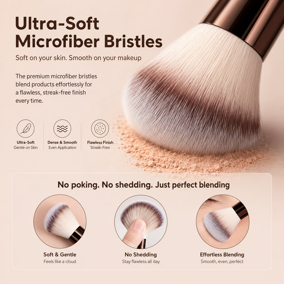 10 Piece Professional Makeup Set – Foundation, Blush, Loose Powder & Makeup Brushes