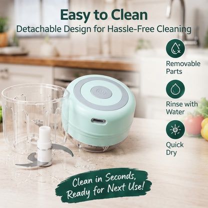 Mini Electric Garlic Chopper USB Rechargeable Vegetable Crusher