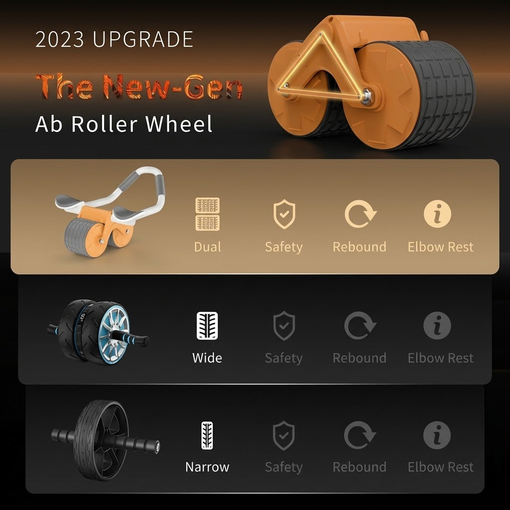Automatic Rebound Abdominal Exercise Wheel – ABS PVC Elbow Support Roller for Yoga