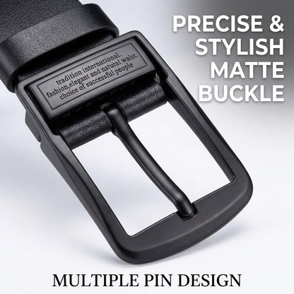 Men's Synthetic Leather Belt – Multiple Pin Buckle Business & Casual Waist Belt