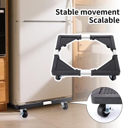 Four-Wheel Mobile Appliance Base – Removable Plastic Trolley Stand for Refrigerators &amp; Washing Machines