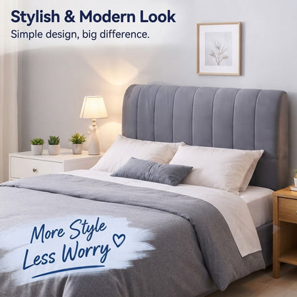 Stretchable Bed Headboard Cover – Soft, Washable & Elastic Bedside Protector