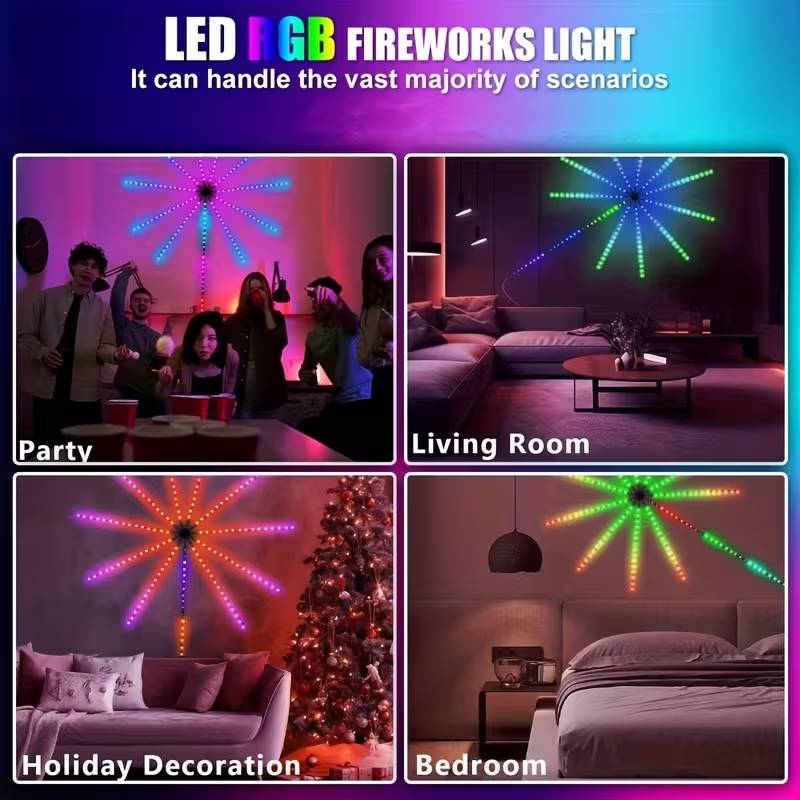 RGB Fireworks LED Lights – USB Remote Control Strip Lights