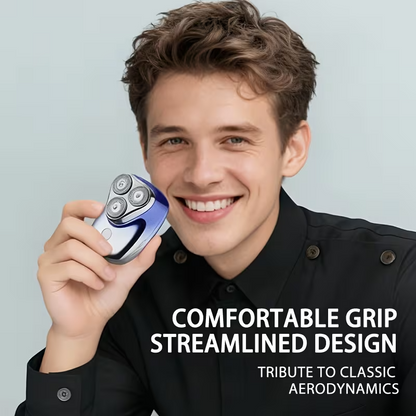 Portable 3-Blade Magnetic Electric Rotary Men's Shaver